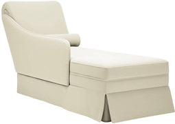 vidaXL - Chaise - longue - met - bolster - en - rechterarmleuning - fluweel - crème