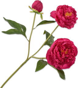 Silk-ka Zijden Bloem-Kunstbloem Pioen Tak Roze 76 cm