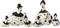 J-Line figuur Kip Chaplin - keramiek - wit/zwart - large - 2 stuks