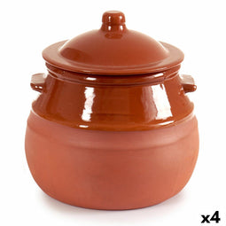 Casserolepan met deksel Aardewerk 2 L 19 x 20,5 x 18 cm (4 Stuks)
