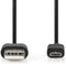 Nedis CCGP60500BK50 - USB A naar USB 2.0 micro kabel - 500 cm - Zwart