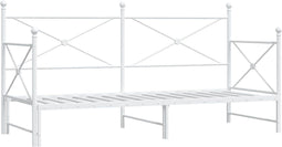 vidaXL - Slaapbank - met - onderschuifbed - zonder - matras - 90x190 - cm - staal - wit