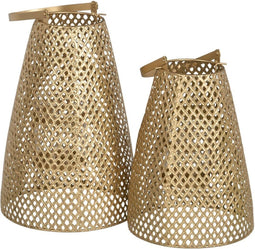 Lykta Kaarshouder Gouden Metaal 20 x 20 x 31 cm (2 Stuks)