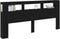 vidaXL - LED - Hoofdbord - Zwart - Eiken - Massief - Eikenhout - 220 - cm - Duurzaam