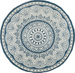 ANADERE - Laagpolig vloerkleed - Blauw - 120 cm - Jute