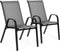 Tuinstoel grijs - 90.5 x 72 x 55 cm - gepoedercoat staal - 2 stuks