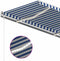 vidaXL - Luifel - handmatig - uittrekbaar - met - LED - 4x3,5 - m - blauw - en - wit