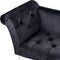 NANTILLY - Chaise longue - Zwart - Fluweel