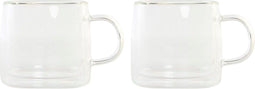 Set van koffiekopjes DKD Home Decor Kristal Transparant 260 ml Borosilicaatglas