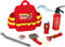 Klein Toys brandweerrugzak - 28x25x8,5 cm - incl. accessoires en verstelbare riemen - rood geel