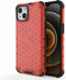 Lunso - Honinggraat Armor Backcover hoes - Geschikt voor iPhone 13 - Rood