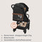 Lionelo Julie Air - Ultralichte Buggy - Auto-Folding Compact - 7,5 kg - Verstelbare Rugleuning - XXL Zonnescherm UPF50+ - Onderhoudsvrije Wielen - Zwart