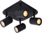 Lucide LENNERT - Plafondspot - 4x5W Dimbaar 3000K IP44 - Zwart