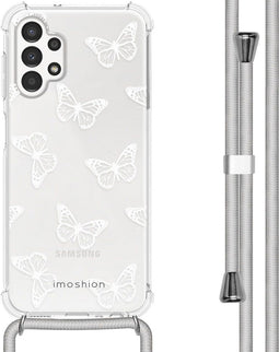 iMoshion Hoesje Geschikt voor Samsung Galaxy A13 (4G) Hoesje Met Koord - iMoshion Design Hoesje met Koord - Transparant / Butterfly