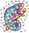 UNIDRAGON Houten Puzzel Voor Volwassenen Dier - Regenboogkleurige Kameleon - 314 stukjes - King Size 31x41 cm