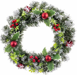 Christmas Kerstkroon Rood Multicolour Plastic 40 Cm