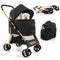 Coast 3-in-1 Hondenbuggy met Afneembaar Autostoeltje – Opvouwbaar – 88x48x98 cm – Grijs/Zwart