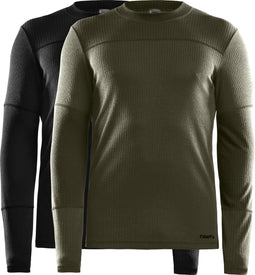 Craft CORE - Baselayer Thermoshirts Heren - Slim fit - Zwart - Olijfgroen (2 stuks)