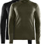 Craft CORE - Baselayer Thermoshirts Heren - Slim fit - Zwart - Olijfgroen (2 stuks)