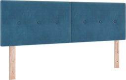 vidaXL - Hoofdbord - met - Knopen - Donkerblauw - 140 - cm - Fluweel