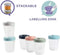 Béaba Clipportie Bewaarpotjes - Hermetisch & Stapelbaar - BPA-vrij - Set van 6 x 250 ml
