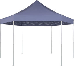 vidaXL - Partytent - pop-up - zeshoekig - inklapbaar - 3,6x3,1 - m - donkerblauw