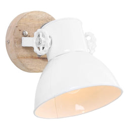 Light & Living Wandlamp Elay - Hout/Wit - 20x18x19cm