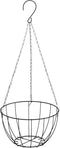 vidaXL Plantenbakken hangend 4 st met kokosbak staal Ø 30x52 cm zwart
