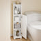 SoBuy FRG177-II-W - Toiletkast - 2-in-1 ontwerp met toiletrolhouder - Wit 20x18x95cm