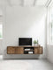 DTP Home Hanging TV stand Evo medium, 3 doors, 2 open racks,40x185x40 cm, recycled teakwood