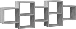 vidaXL - Wandschap - 129x18x42 - cm - bewerkt - hout - grijs - sonoma - eikenkleurig