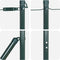vidaXL - Hekpalen - 13 - stuks - Groen - Ø32 - mm - 170 - cm - Gegalvaniseerd - Staal