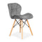 Fluwelen eetkamerstoelen grijs - Set van 4