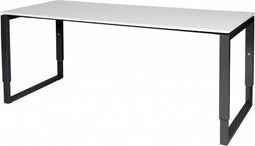 Verstelbaar Bureau - Domino Plus 180x80 wit - zwart frame