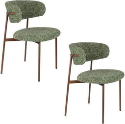 Housecraft Claes - Eetkamerstoelen - Gemêleerd Groen - Set van 2 (2 stuks)
