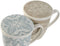 Kop met theefilter Home ESPRIT Blauw Beige Roestvrij staal Porselein 380 ml (2 Stuks)