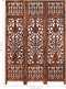 vidaXL - Kamerscherm - 3 - panelen - handgesneden - 120x165 - cm - mangohout - bruin