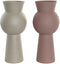 Vaas DKD Home Decor 17 x 17 x 40,5 cm Beige Roze Ijzer (2 Stuks)