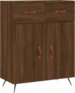vidaXL - Dressoir - 69,5x34x90 - cm - bewerkt - hout - bruin - eikenkleur