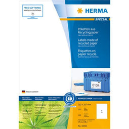 HERMA - Recycling etiketten a4 210x297mm permanent