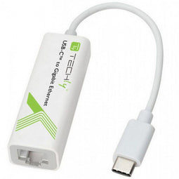 Techly IADAP USB31-ETGIGA - Converter Cable Adapter - USB 3.1 Type C naar Gigabit Ethernet - Wit