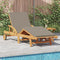 vidaXL - Vouwbare - Ligstoel - met - Wielen - & - Kussen - Taupe - Massief - Acacia