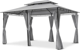 Luxe Prieel Vernazza Grijs + LED-verlichting + Schaduwdoeken