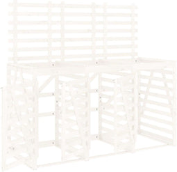 vidaXL - Containerberging - drievoudig - massief - grenenhout - wit