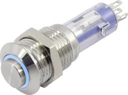 TRU COMPONENTS LAS4GQH-11ZE/B/24V/S Drukschakelaar 48 V 2 A 1x aan/uit Continu Blauw 1 stuk(s)