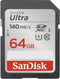 SanDisk Ultra SDXC - Geheugenkaart 64GB - UHS-I 140MB/s (1 stuk)