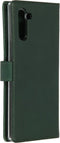 Selencia Hoesje Geschikt voor Samsung Galaxy Note 10 Hoesje Met Pasjeshouder - Selencia Echt Lederen Bookcase - Groen