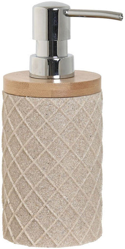 Zeepdispenser Home ESPRIT Beige Hars Bamboe 7 x 9 x 18 cm