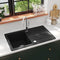 vidaXL - Gootsteen - enkele - bak - graniet - beige