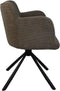 Eetkamerstoel Bella Set van 2 - 56x60x82 - Licht bruin/zwart - Stof/metaal